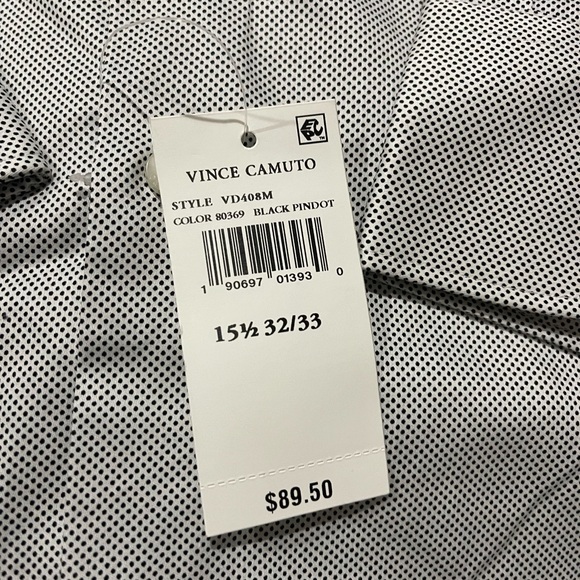 NWT Vince Camuto Dress Shirt Black dotted shirt Sz 15.5 - Picture 11 of 11